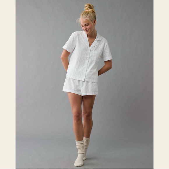 AE Eyelet Button-Up PJ Set, NWT!  Cross listed on Mercari and Curtsy! - Picture 1 of 5